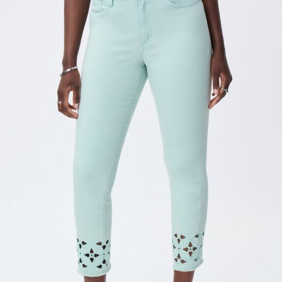 NWT Joseph Ribkoff Mint Slim Cropped Jeans Style 231960 size 12 - Picture 1 of 2